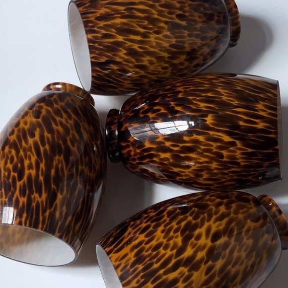 4 Glass Pendant/Fan Light Covers leopard print - Picture 4 of 9